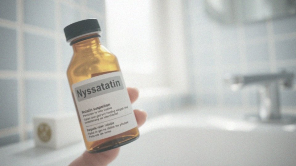 Jakie są zalecenia dotyczące stosowania nystatyny przed połknięciem?