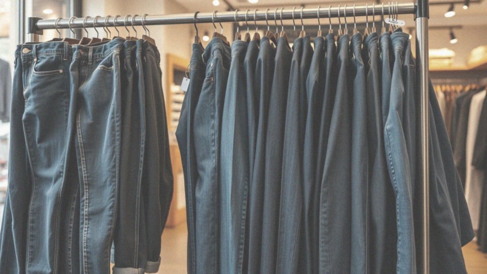 Jakie fasony spodni i jeansów oferuje wyprzedaż?